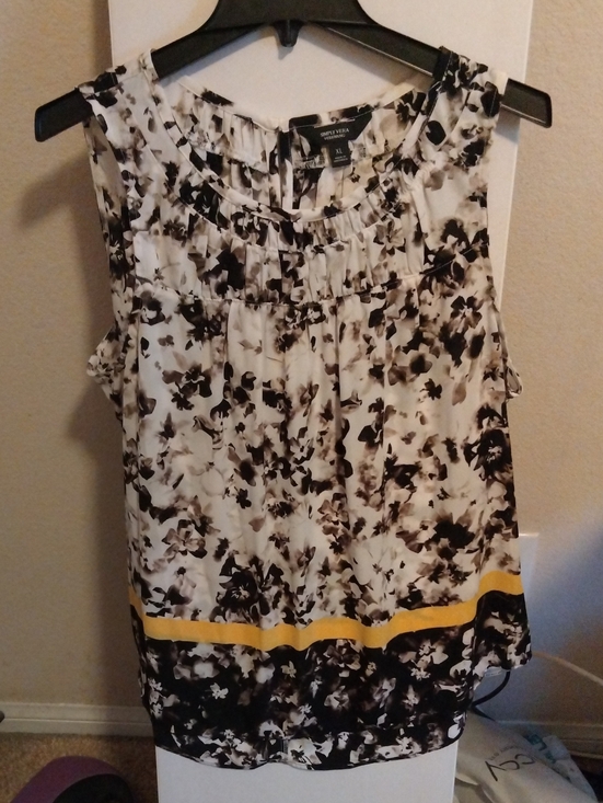Simply Vera Vera Wang Tops - Simply Vera Vera Wang Floral Tank Top - Black, White, and Yellow
